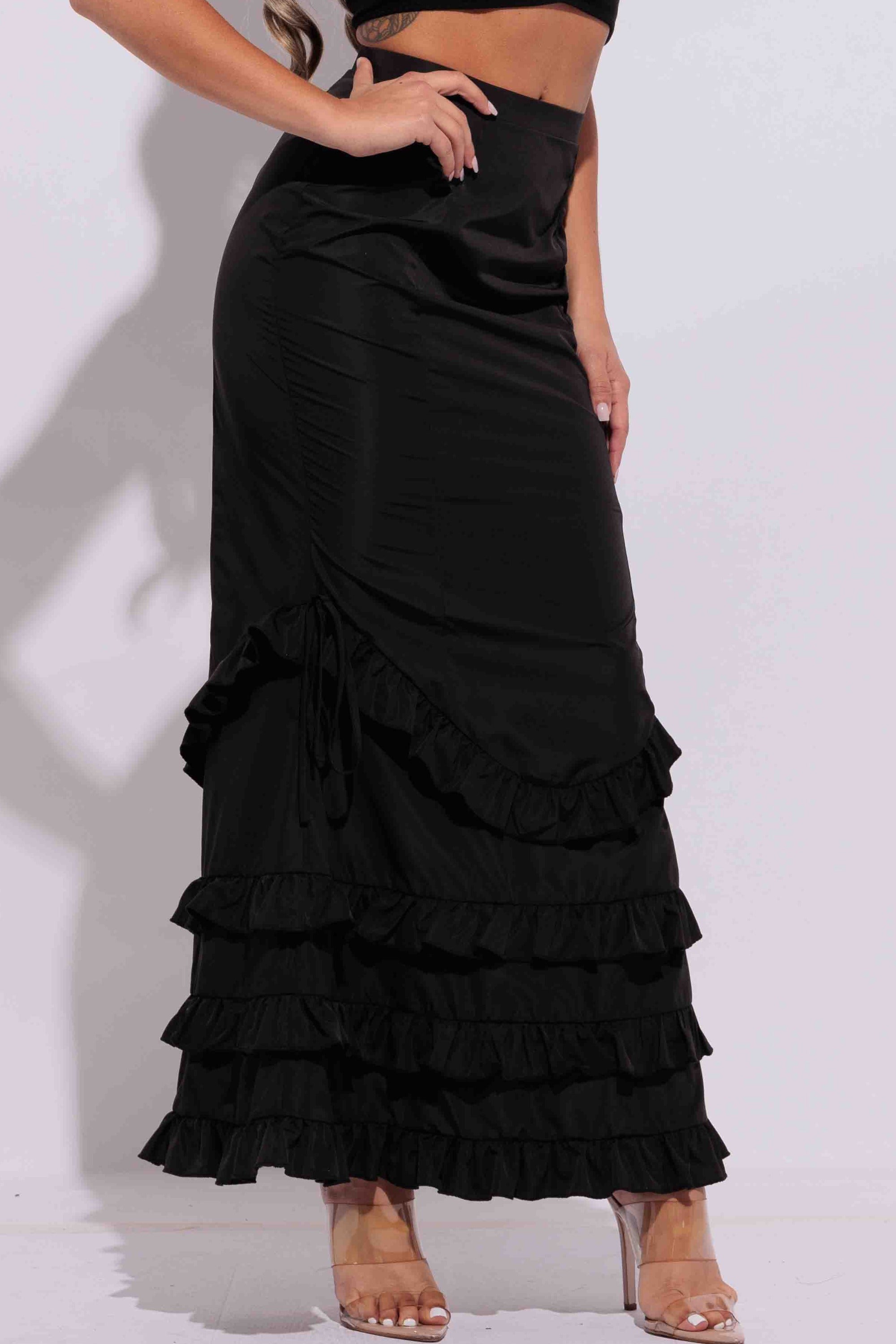 Ruffle maxi skirt