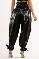 Metallic PU Jogger Pants