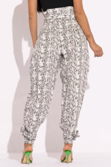 Snake Skin Printed Paper Bag style Cargo Pants