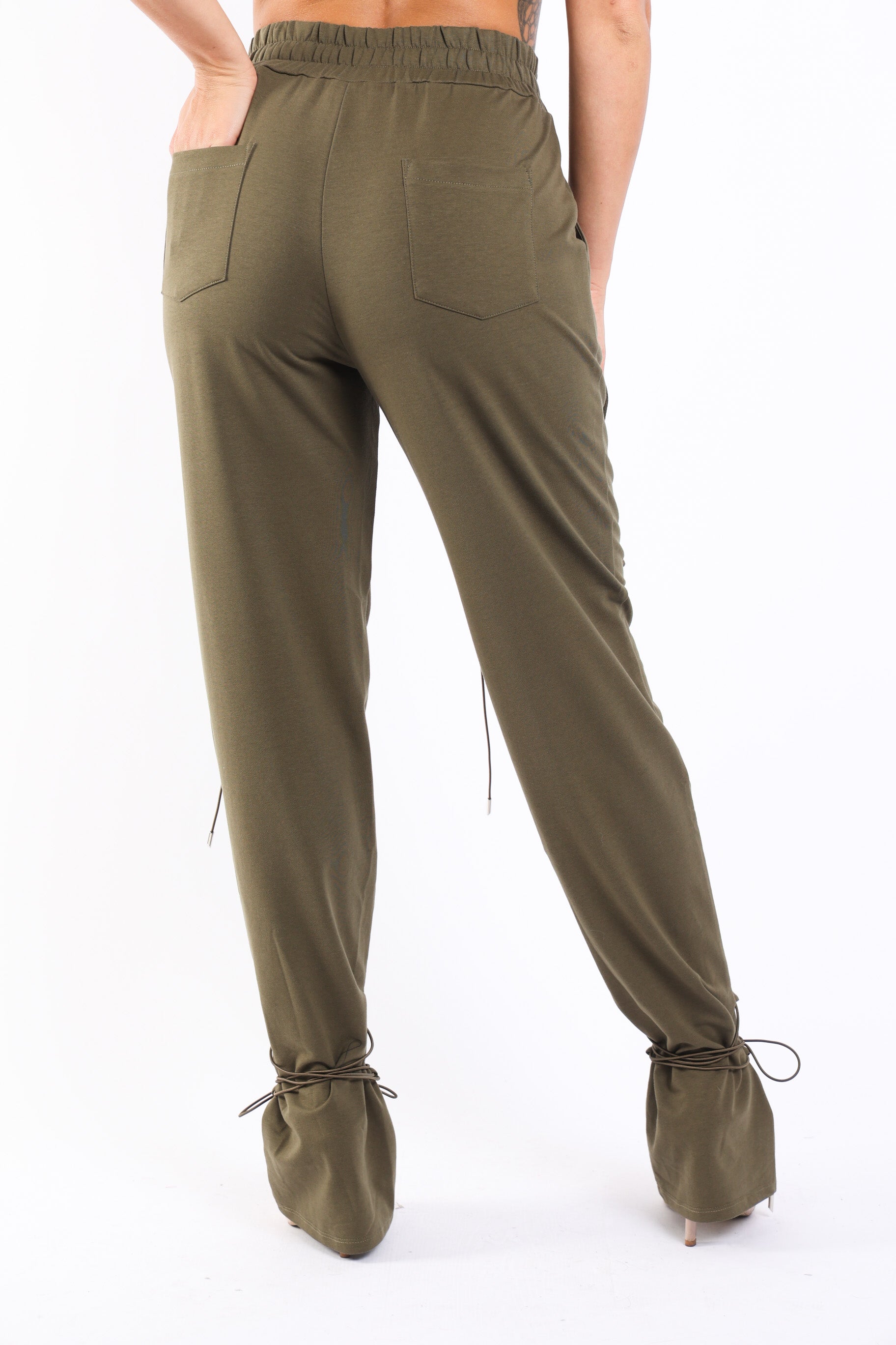 Parachute corded lace up jogger pants