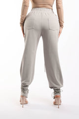 Parachute corded lace up jogger pants