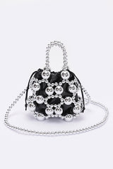 Metallic Plastic Ball Party Clutch w/Pouch