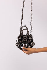 Metallic Plastic Ball Party Clutch w/Pouch