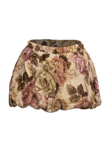 Floral bubble mini skirt