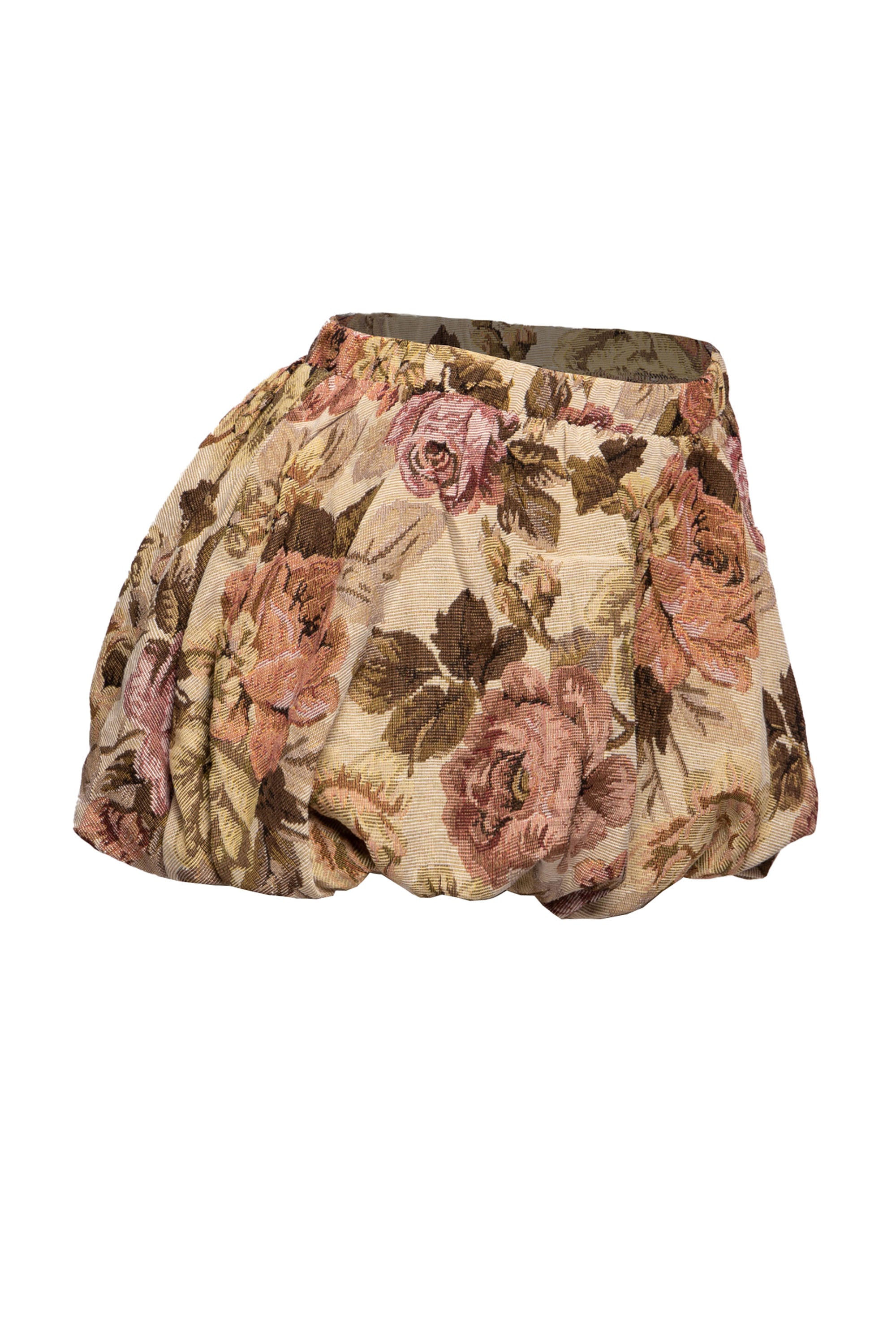 Floral bubble mini skirt