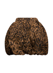 Leopard twill bubble skirt