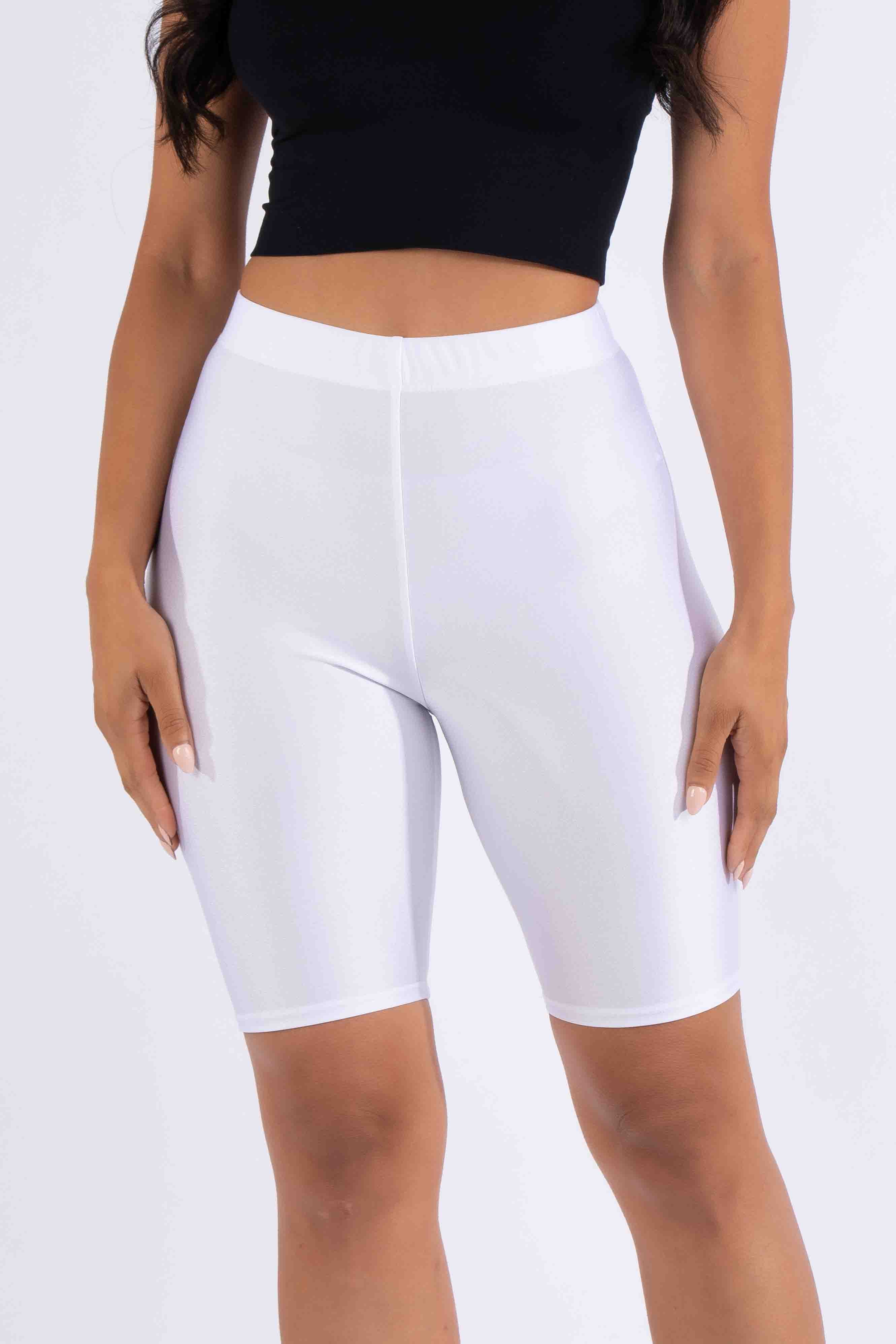 Highwaisted shiny nylon biker shorts