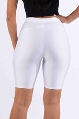 Highwaisted shiny nylon biker shorts in plus size