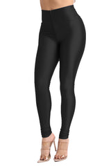 High Waisted shiny nylon leggings in Plus Size