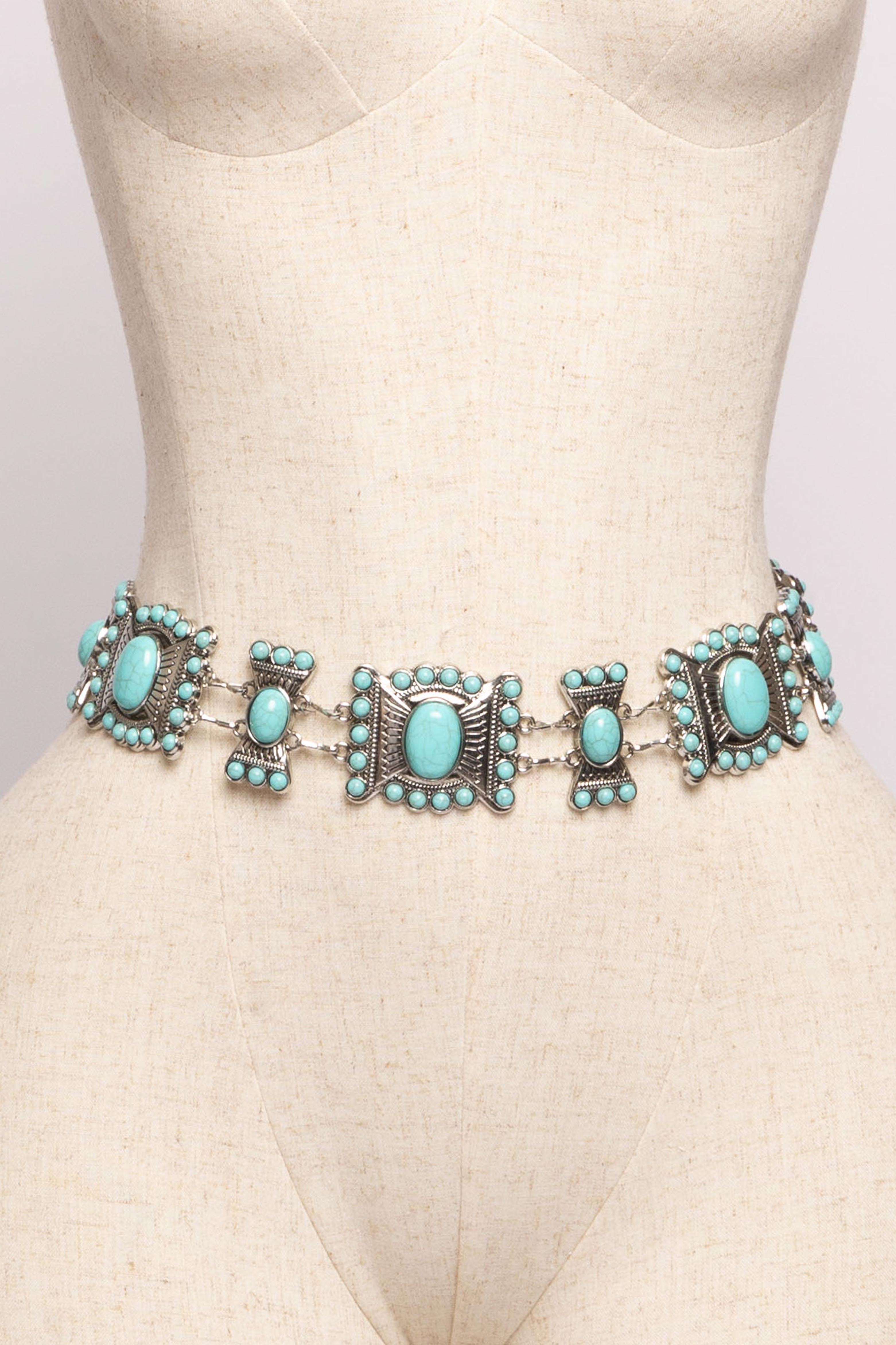 Turquoise Medallion Chain Belt