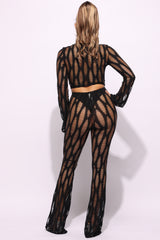 Designed fishnet pants set