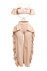 Strappy ruffled pants set