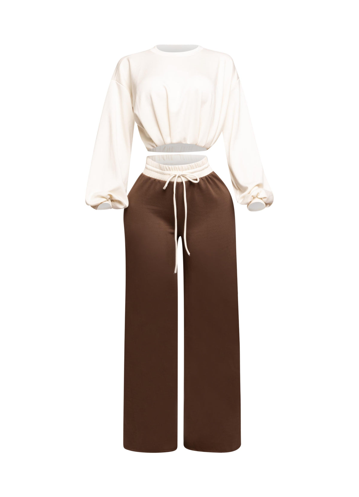 Balloon top and wide leg pants set