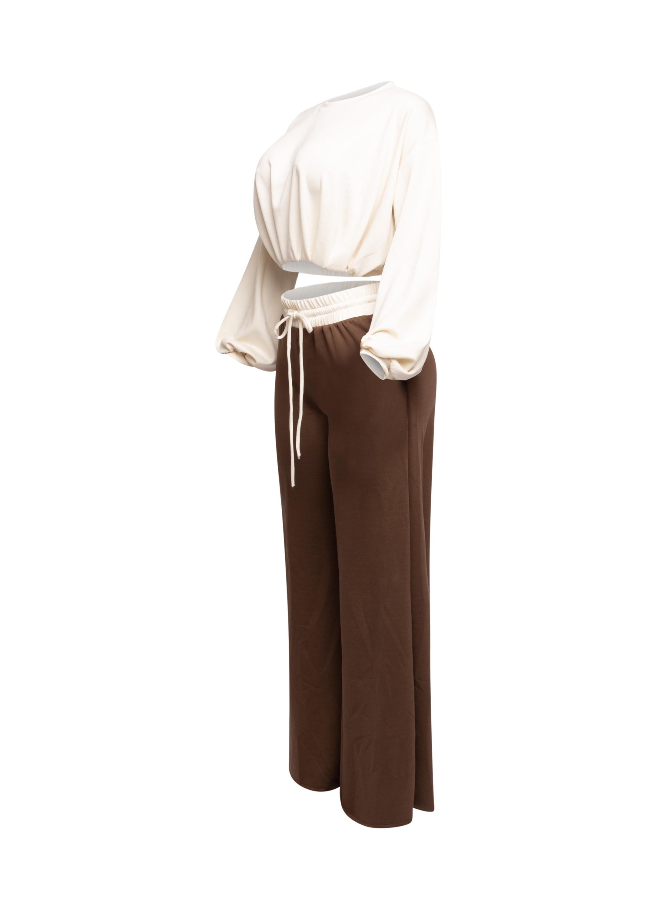 Balloon top and wide leg pants set