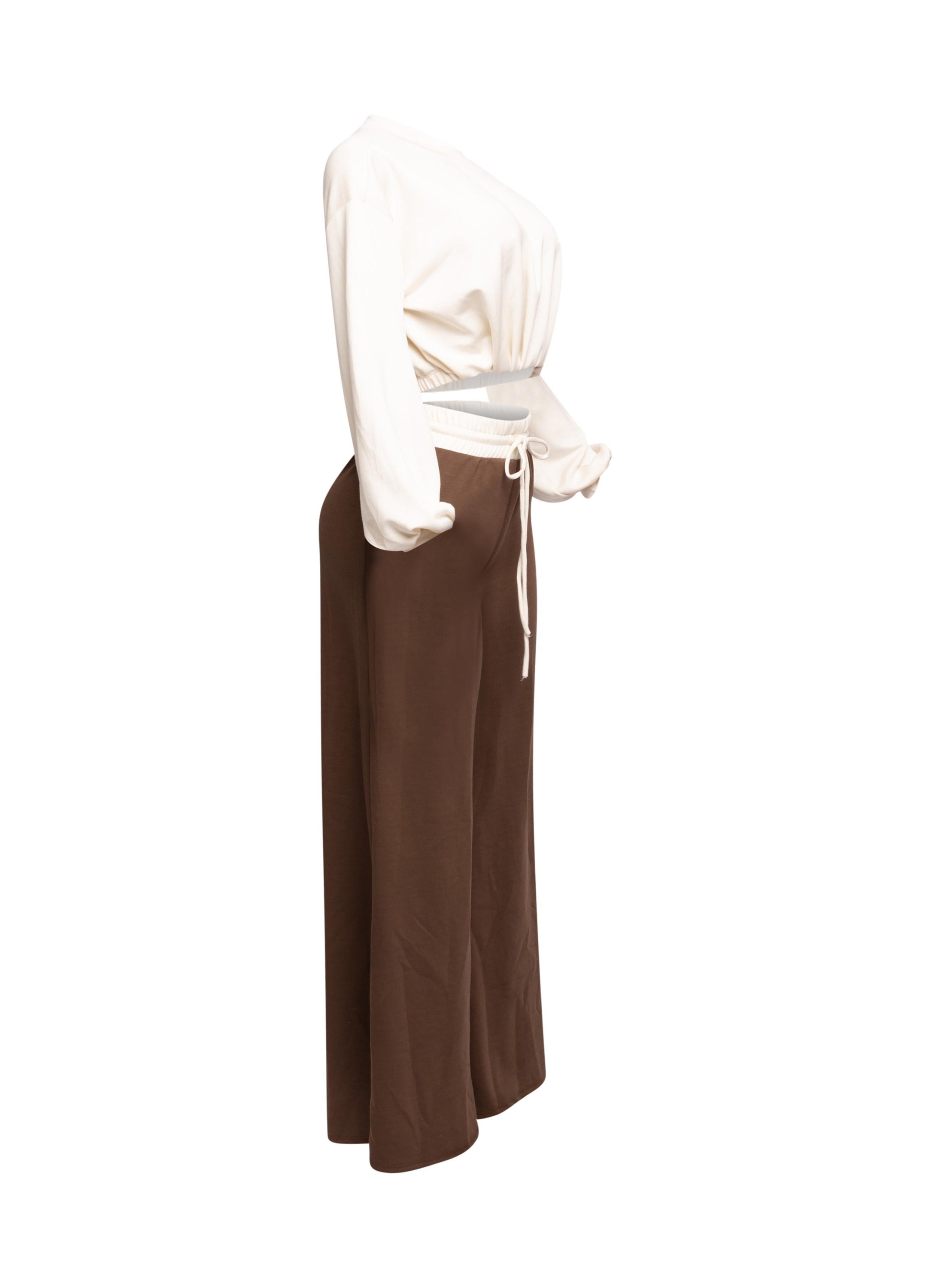 Balloon top and wide leg pants set