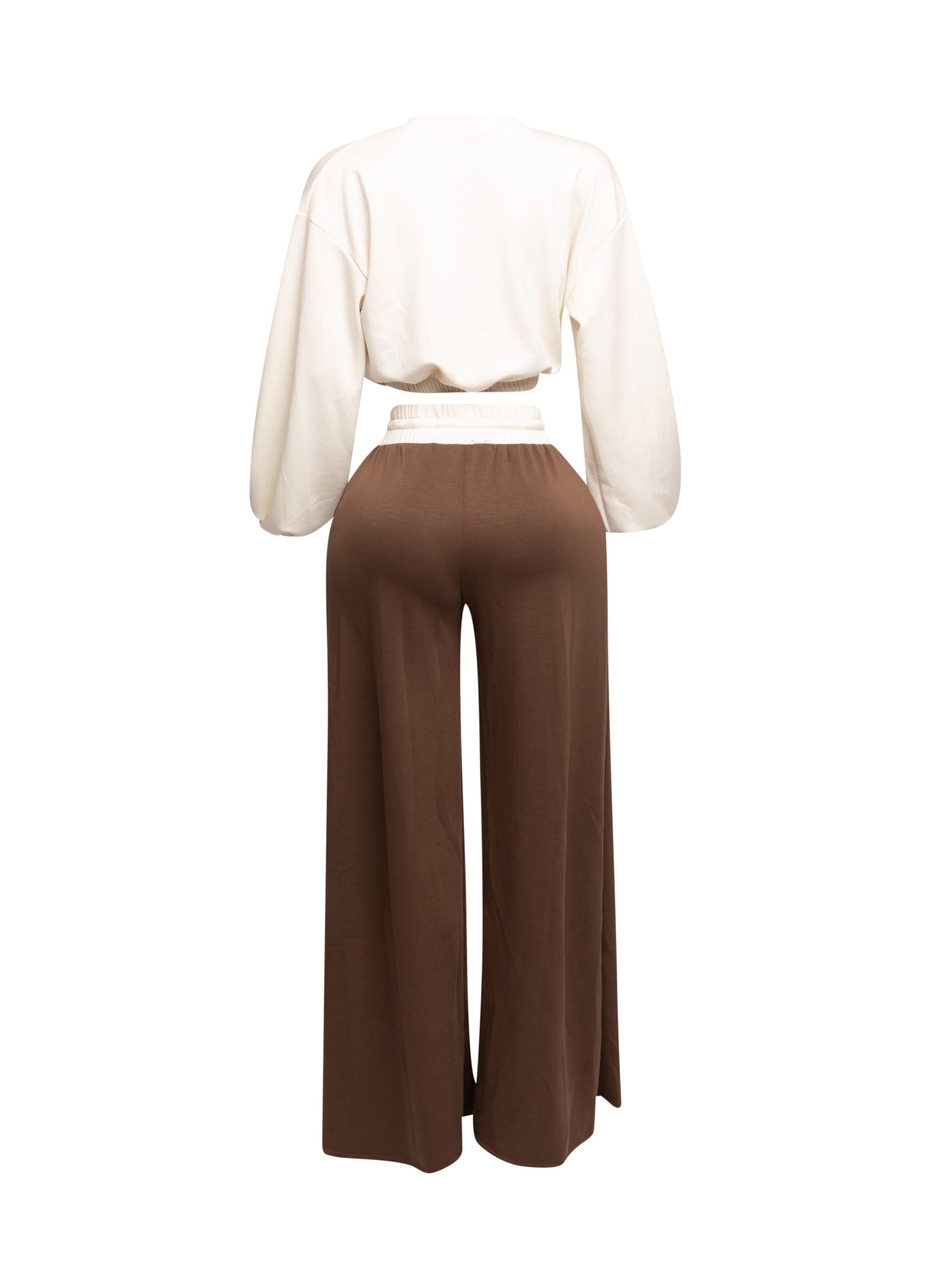 Balloon top and wide leg pants set