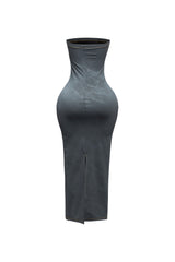 Kangaroo pocket tube maxi dress