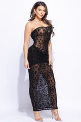 Burnour velvet mesh maxi dress