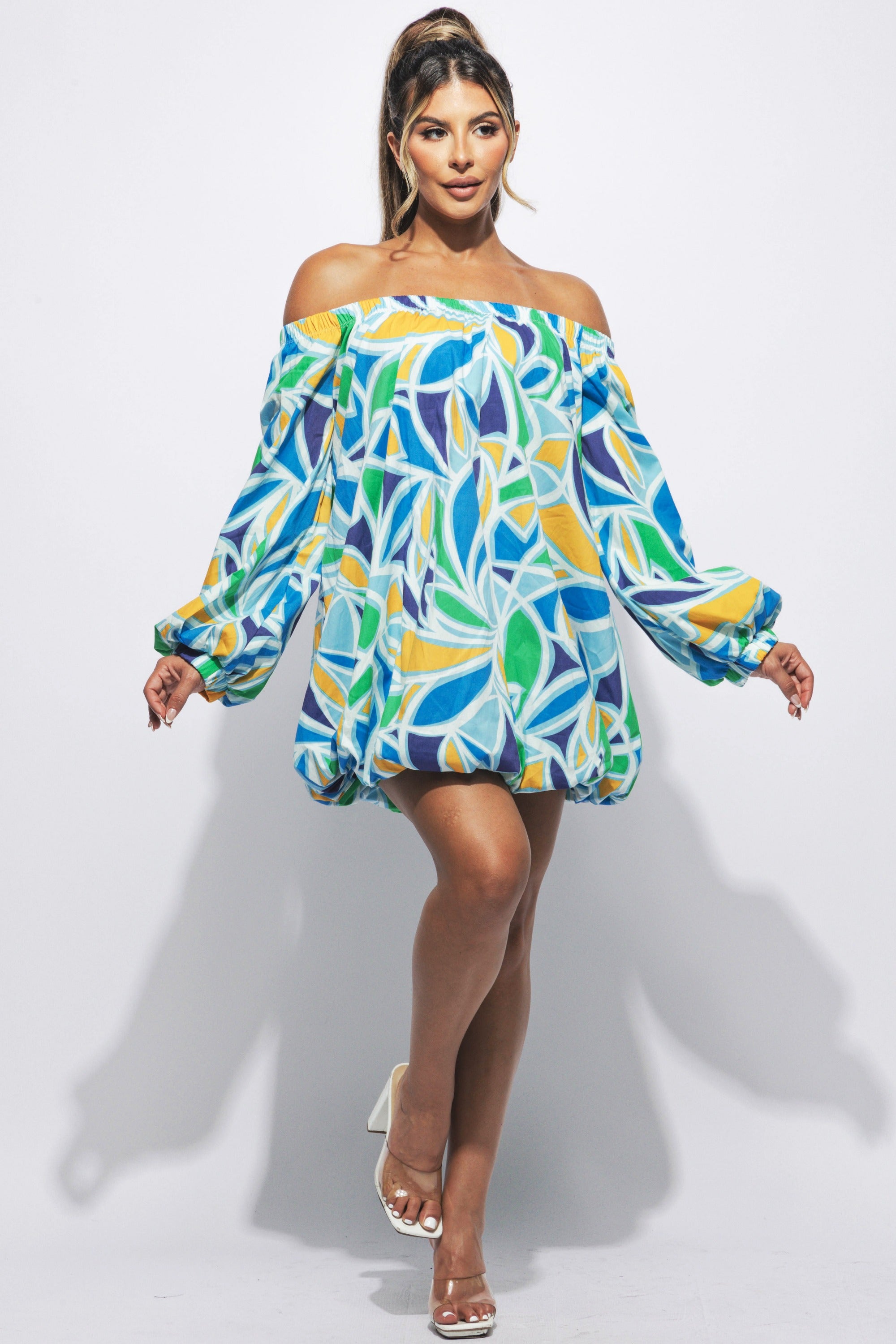 Off shoulder bubble dress