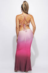 Strappy halter ombre dress