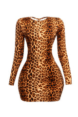 Open back leopard mini dress