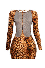 Open back leopard mini dress