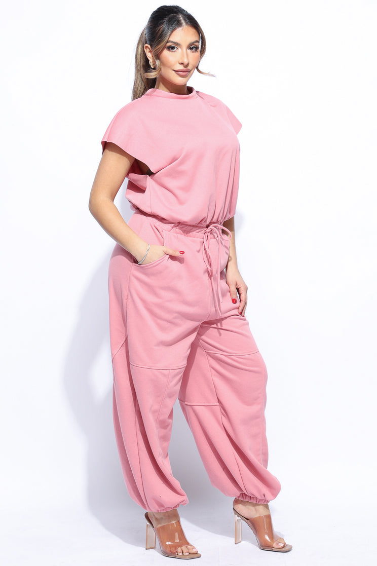 Open back jogger jumpsuit