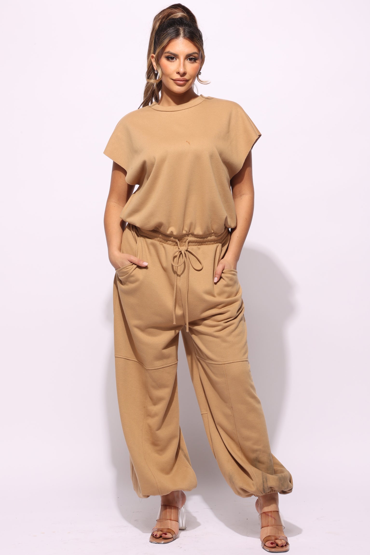 Open back jogger jumpsuit