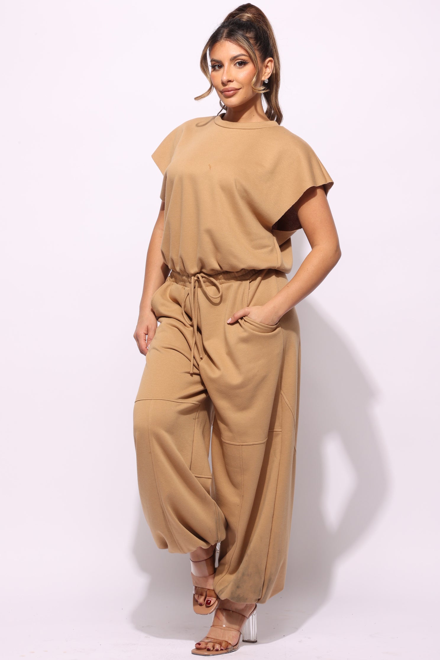 Open back jogger jumpsuit