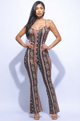 Boho printed flared jumpsuit