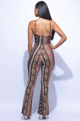 Boho printed flared jumpsuit