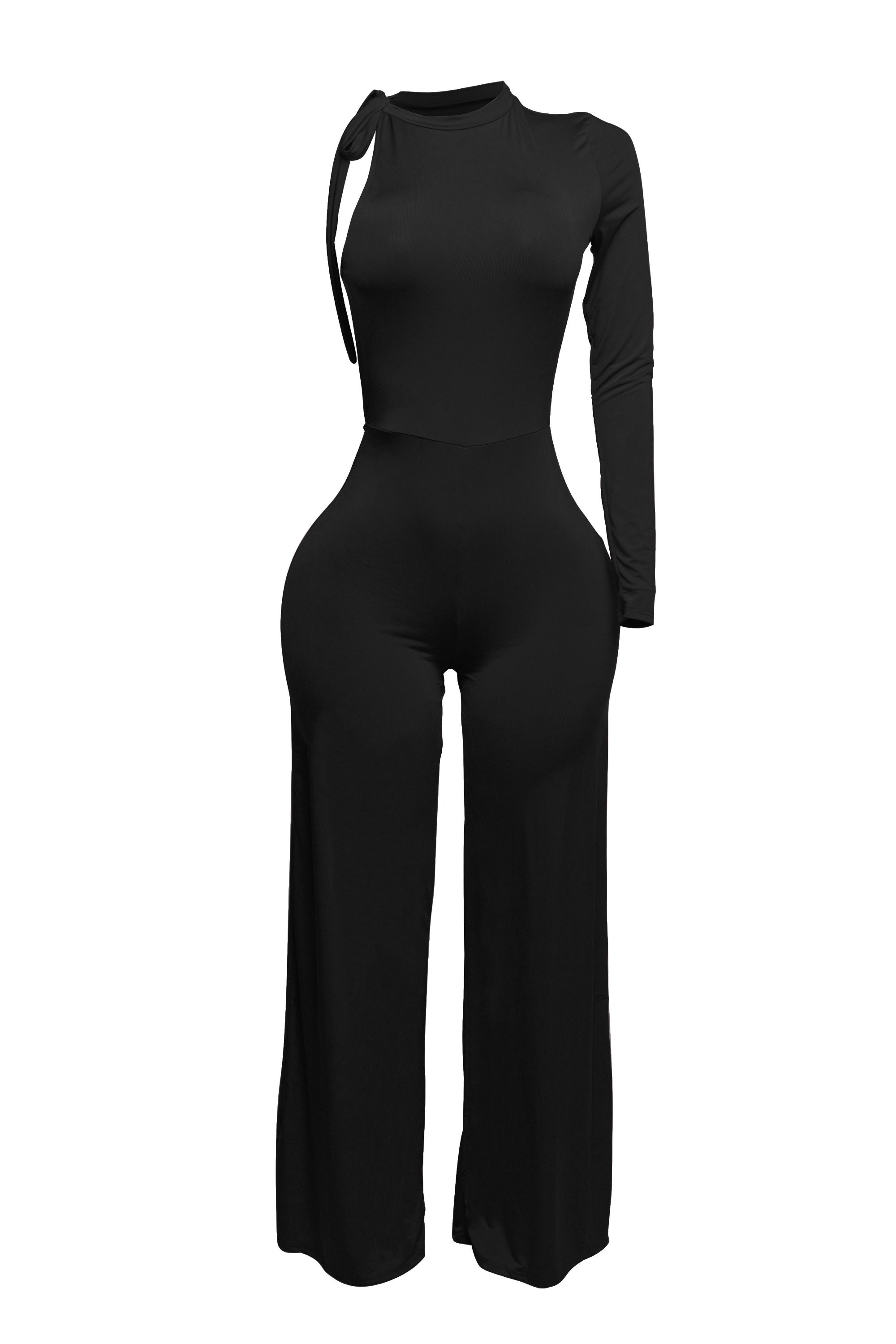 One Shoulder Stringed Jumpsuit