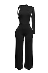 One Shoulder Stringed Jumpsuit