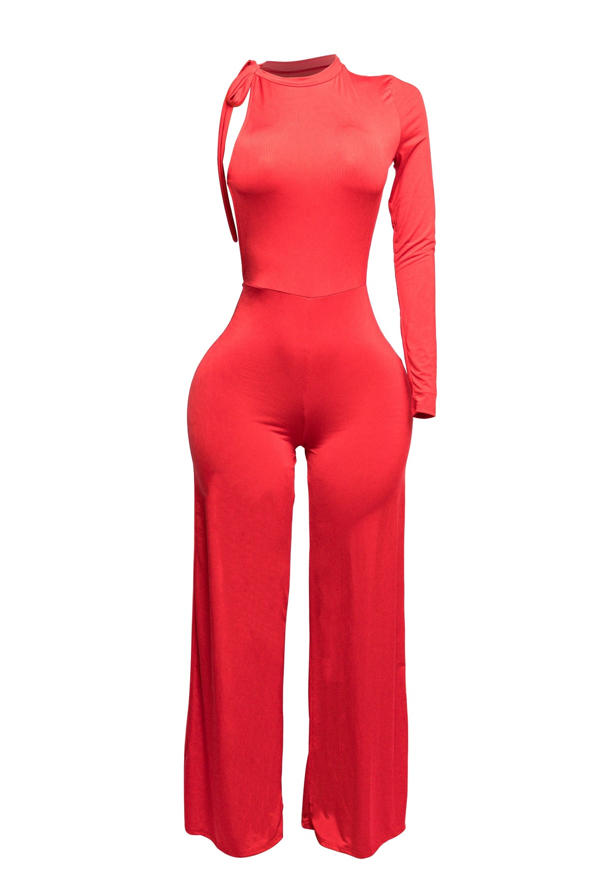 One Shoulder Stringed Jumpsuit