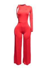 One Shoulder Stringed Jumpsuit