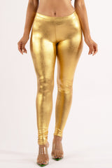 Shiny metallic leggings