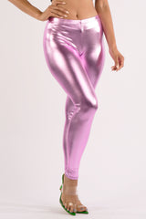 Shiny metallic leggings