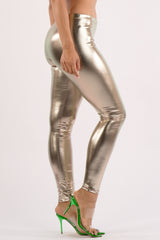 Shiny metallic leggings