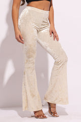 Crushed Velvet Flared Pants