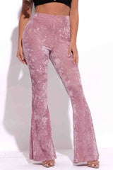 Crushed Velvet Flared Pants