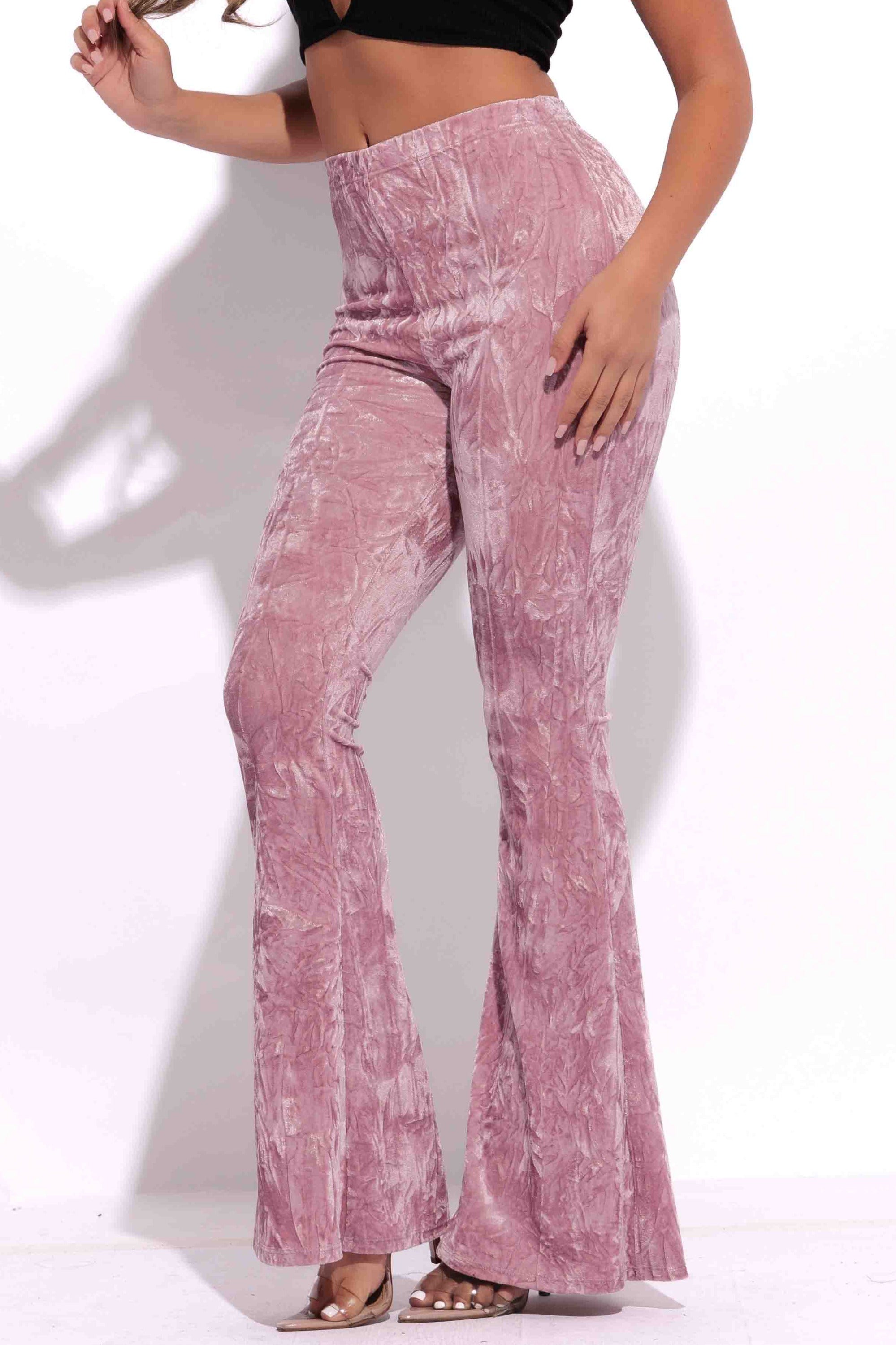 Crushed Velvet Flared Pants