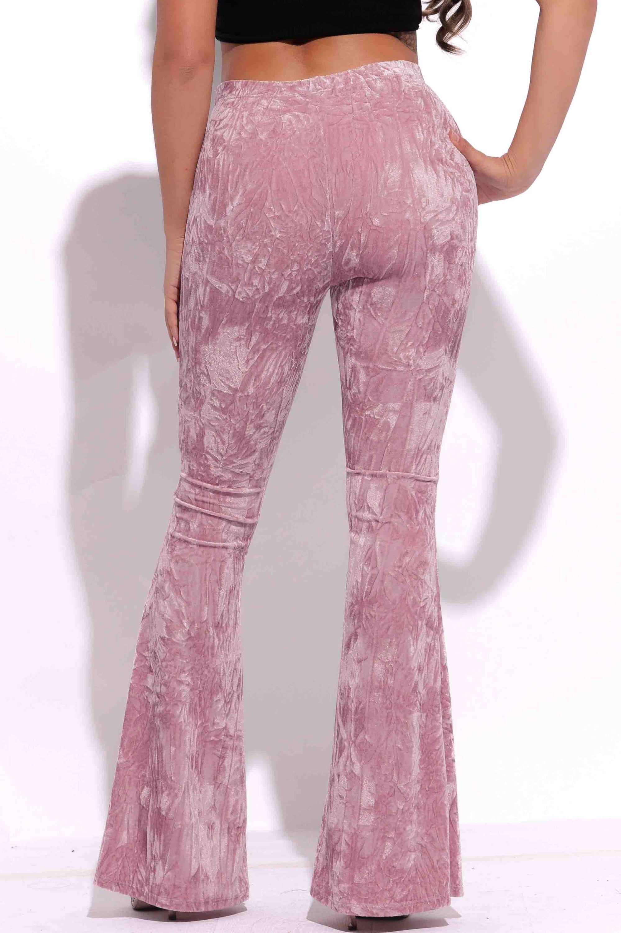 Crushed Velvet Flared Pants