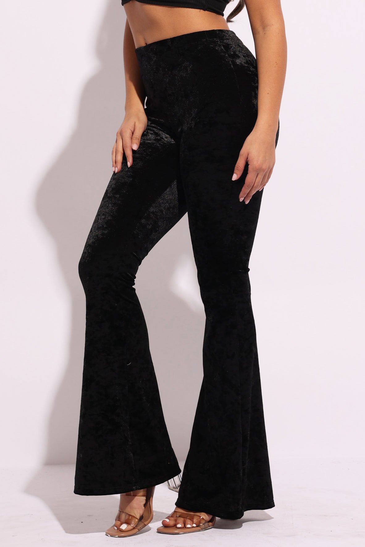 Crushed Velvet Flared Pants