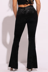 Crushed Velvet Flared Pants