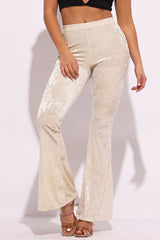 Crushed Velvet Flared Pants