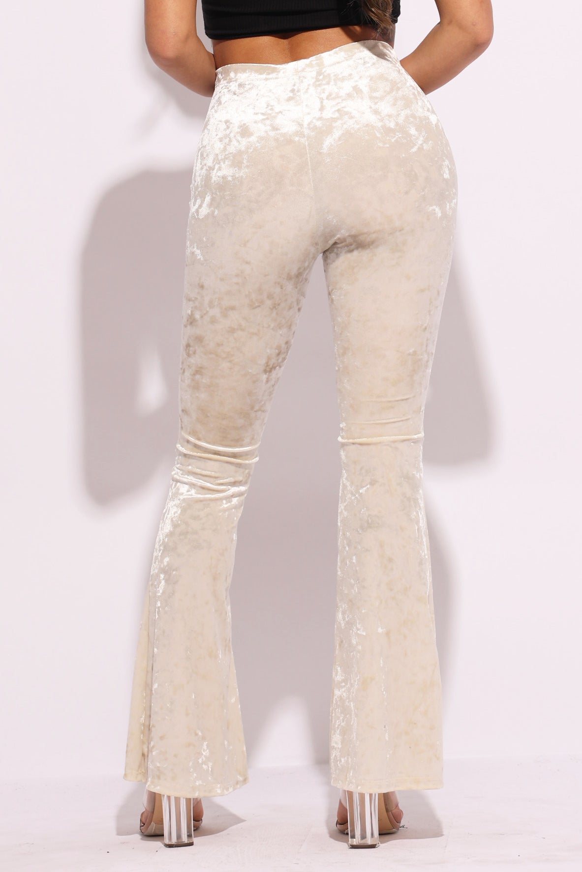 Crushed Velvet Flared Pants