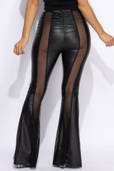 Mesh detailed flared pants