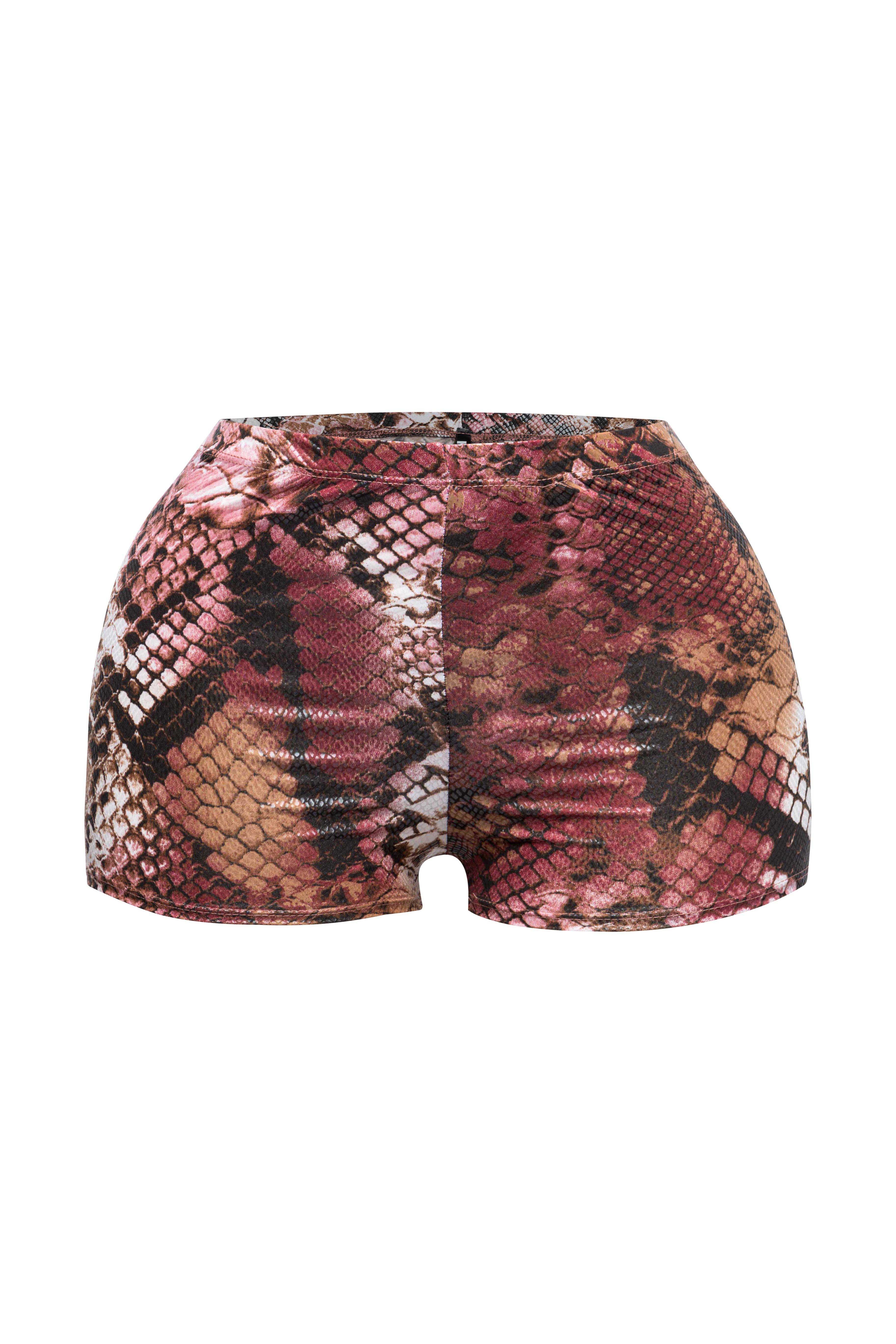 Foiled animal printed highwaisted shorts