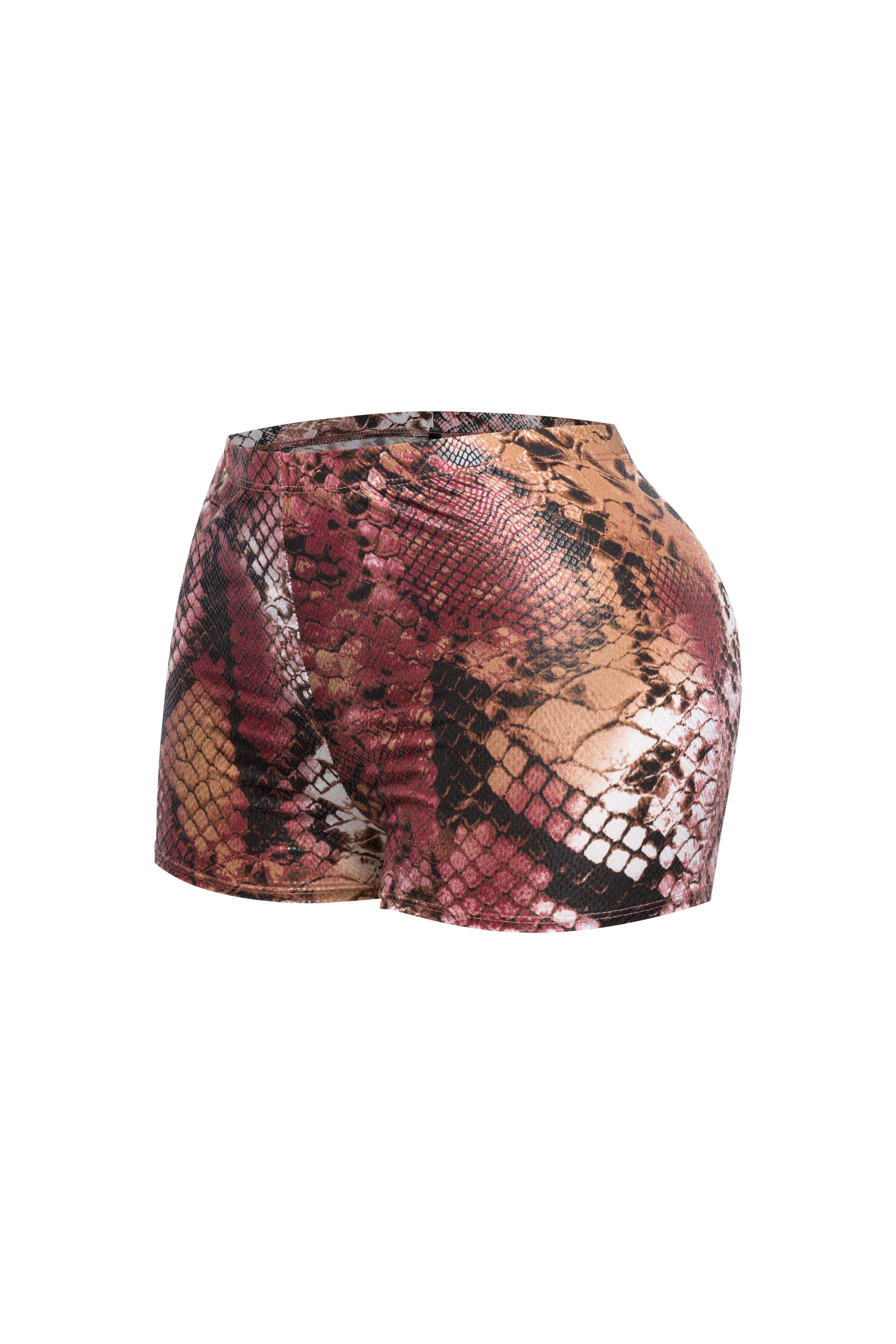 Foiled animal printed highwaisted shorts