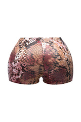 Foiled animal printed highwaisted shorts